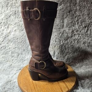 Born Dark Brown Heeled Boots